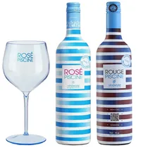 Kit Vinho Vinovalie Rosé Piscine + Rouge Piscine - 750ML + Taça
