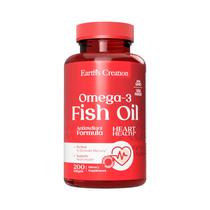 Vitamina Earth's Creation OMEGA-3 Fish Oil Cholesterol Free 200 Capsulas