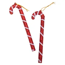Enfeite Bengala Natal Verm/Prata (2U) 17.5×4.5CM 2X1