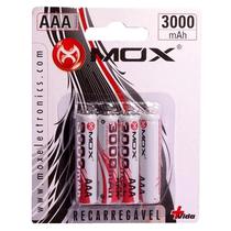 Pilha Recarregavel Mox AAA 3000MAH / 4 PCS