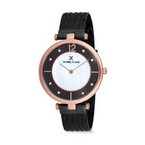 Relogio Analogico Feminino Daniel Klein Premium DK12178-6 - Preto e Rosa Ouro