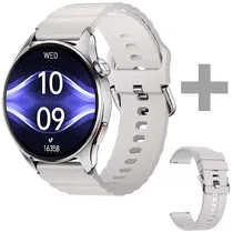 Relogio Haylou Watch 4S HF012 com GPS/Bluetooth - Prata/ Bege + Pulseira