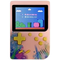 Console Portátil Game Box Plus de 3" com 500 Jogos - Rosa/Azul (Inglês/Chinês)