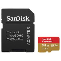 Cartao de Memoria Micro SD Sandisk Extreme V30 A2 U3 512GB 4K Uhd - SDSQXAV-512G-GN6MA