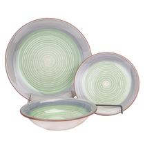 Conjunto de Porcelana 18PZ Verde Castanho