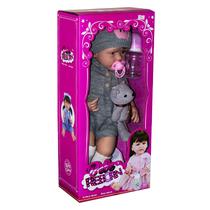 Boneca Bebe Reborn Menina XBY5502 de Silicone com Acessorios Varios