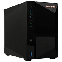 Servidor Nas Storage Asustor AS3302T V2 Drivestor 2 Pro Realtek RTD1619B de 1.7GHZ / 2GB de Ram / 2 Baias / USB 3.2 / Lan - Preto