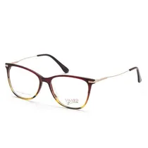 Óculos de Grau Feminino Visard VS4031 C5 54-18-140 - Vermelho e Dourado