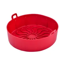 Molde Redondo de Silicona para Air Fryer MS-6261 16 X 6 CM Rojo