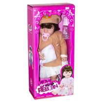 Boneca Bebe Reborn Menina XBY5501 de Silicone com Acessorios Varios