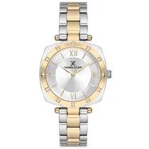 Relógio Analógico Feminino Daniel Klein DK.1.12688-4 Premium Ladies / Pulseira de Aço Inoxidável - Prata/Dourado