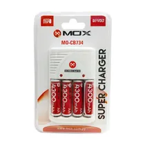 Carregador de Pilhas Mox MO-CB734 AA*4 4300 2V