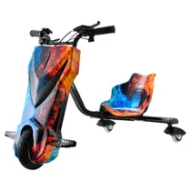 Moto Triciclo Eletrico Interbras Swift N14 / 8" / com Bluetooth / LED / 350W - Fogo Gelo