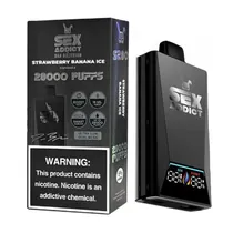 Pod Descartável Sex Addict Black S280 Strawberry Banana Ice 28.000 Puffs