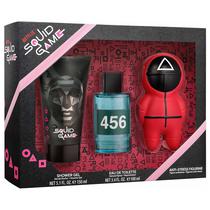 Kit Perfume Feminino Netflix Squid Game Edt 100 ML + Gel de Banho + Figura Antiestresse