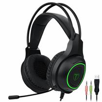 Fone Gamer T-Dagger T-RGH201 Atlas LED / com Fio - Preto / Verde