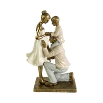 Figura Decorativa de Familia Concepts 437-4211343 24.5 CM Beige - Dorado