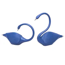 Estátua Decorativa Cisnes de Resina Azul