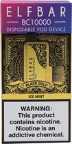 Vape Descartavel Elf Bar BC10000 Black Gold Ice Mint - 10.000 Puffs