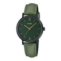 Relogio Feminino Analógico Casio LTP-VT02BL-3A Couro Verde