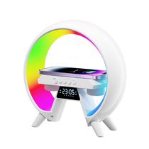 Luminaria de Mesa LED Keen PS-02 Charging Speaker / RGB / 15W / Carregador Sem Fio / Bluetooth / Alto-Falante - Branco