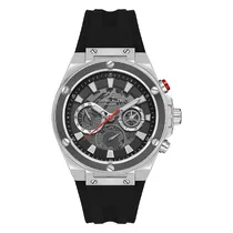 Relogio Analógico Masculino Daniel Klein DK.1.13889-1 Exclusive Gents / Pulseira de Silicone - Preto/Prata