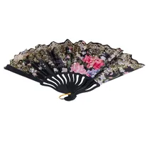 Leque Preto Floral