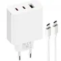 Carregador Xiaomi 67W Gan Charger 2C1A A07ZMEU 2 USB-C/USB de 67 Watts + Cabo USB-C
