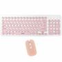 Teclado + Mouse Quanta QTKTM20 Wireless / Espanhol - Branco / Rosa