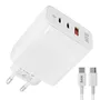 Carregador Tomada Hye HYEC79C USB 3.0 / 2 USB-C / 65W - Branco + Cabo USB-C / USB-C