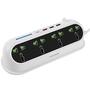 Filtro de Linha Yookie EB02 com 3 USB/USB-C/4 Tomadas Universais - Branco/Preto