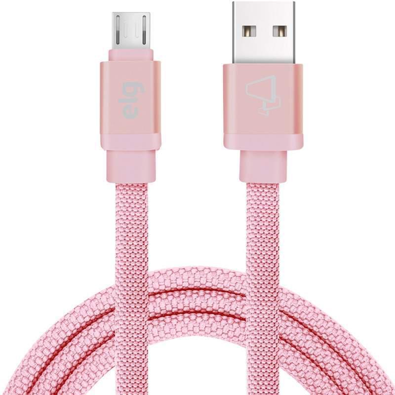 Cabo Micro USB Elg CNV510PK - 1 Metro / Tecido Canvas / 12W / 2.1A