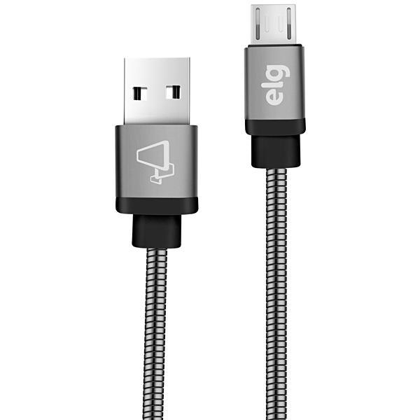 Cabo Micro USB Elg INX510GY - 1 Metro / Inox Blindado / 12W / 2.4A