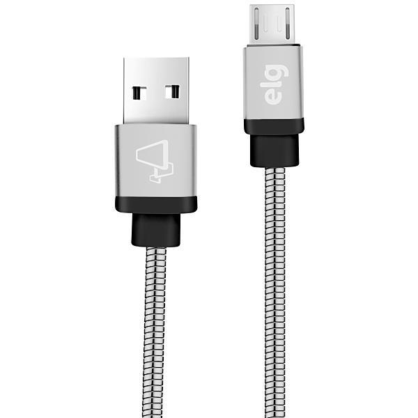 Cabo Micro USB Elg INX510SL - 1 Metro / Inox Blindado / 12W / 2.4A