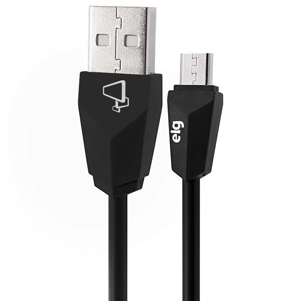 Cabo Micro USB Elg M510 - 1 Metro / Injetado em PVC / 12W / 2.4A