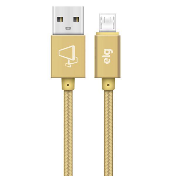 Cabo Micro USB Elg M520BG - 2 Metros / Nylon Trançado / 12W / 2.1A