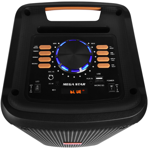 Caixa de Som Mega Star Fiestabox 1860 SD / USB / Bluetooth / Karaokê foto 2