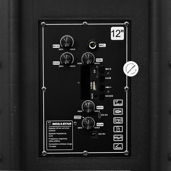 Caixa de Som Mega Star SPA1277BT SD / USB / Bluetooth / Karaokê foto 1