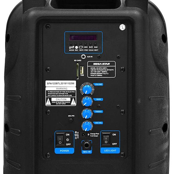 Caixa de Som Mega Star SPA122BT SD / USB / Bluetooth / Karaokê foto 1