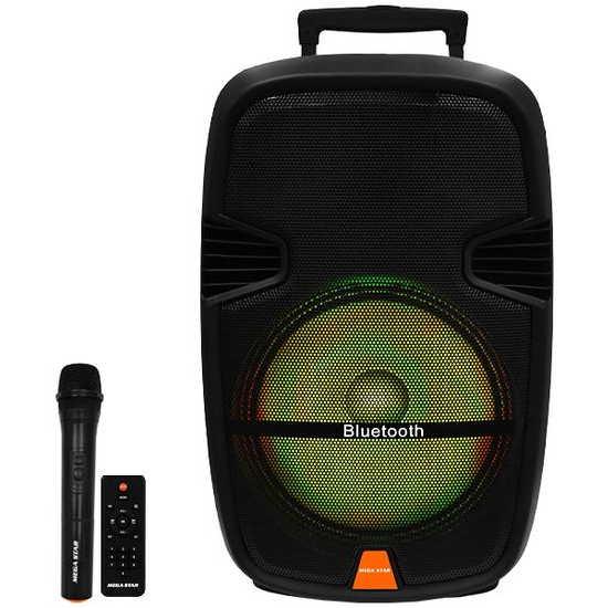Caixa de Som Mega Star SPA157BTF SD / USB / Bluetooth / Karaokê