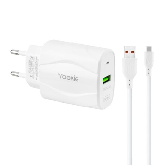 Carregador Yookie KI98Y Bivolt - Cabo USB-C