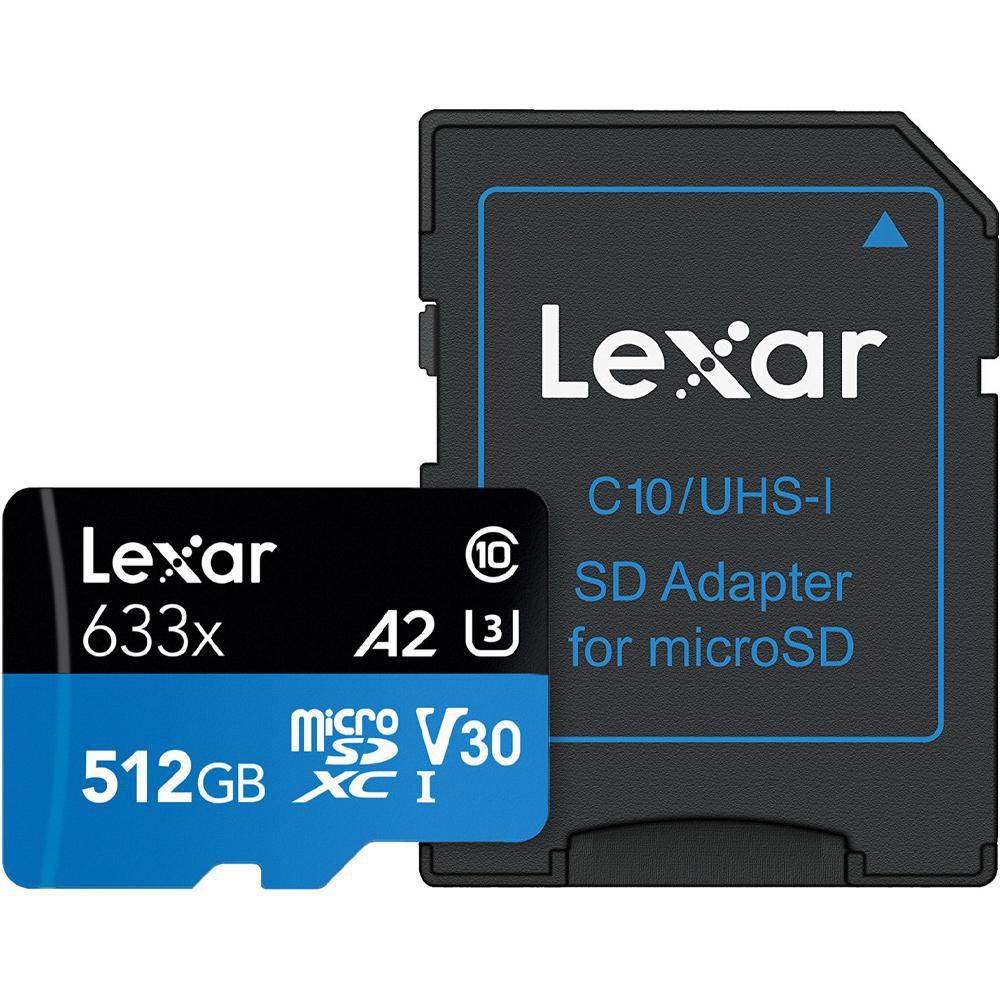 Cartão de Memória Lexar 633X Micro SDXC 512GB Classe 10 100MB/s