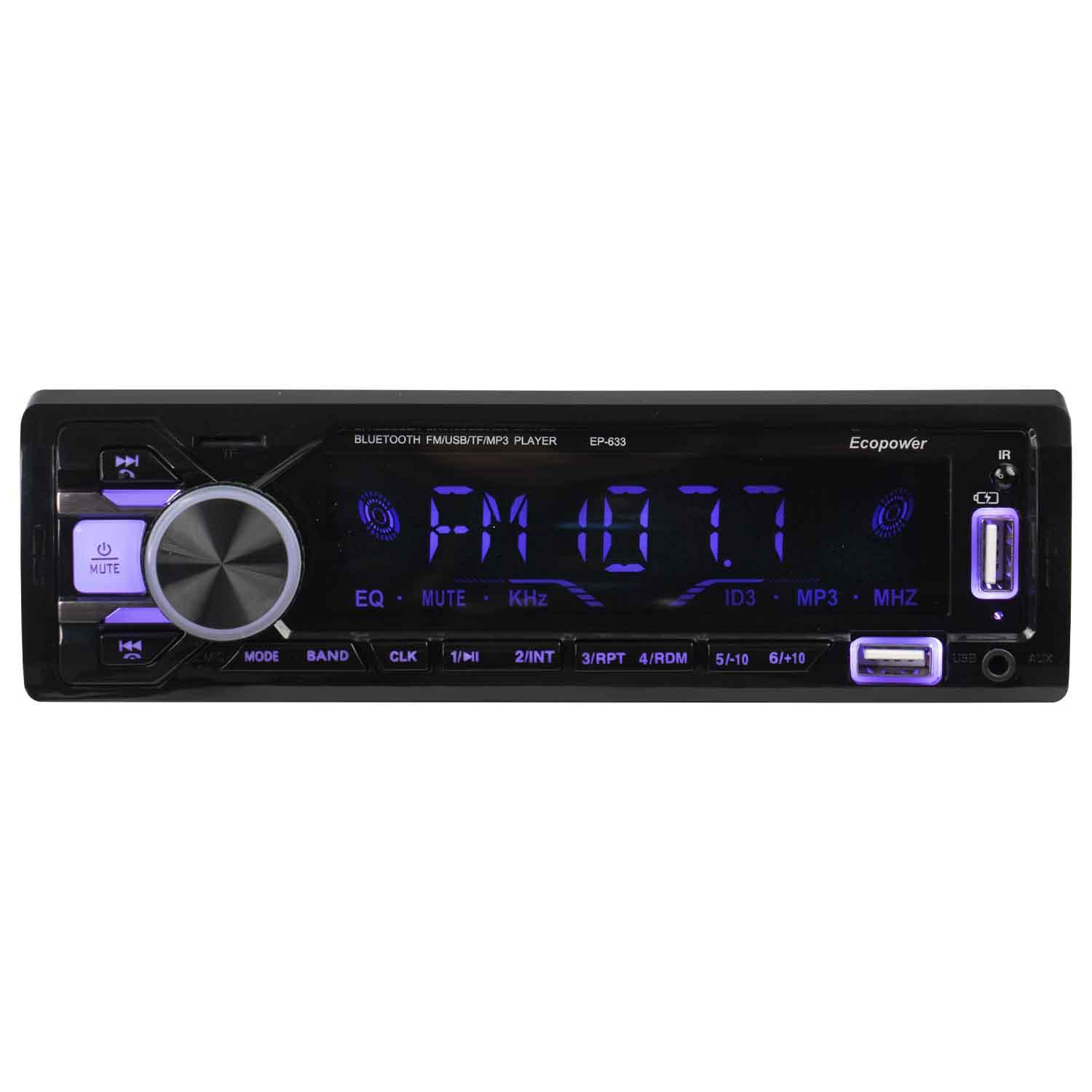 CD Player Automotivo Ecopower EP-633 SD / USB / Bluetooth / MP3