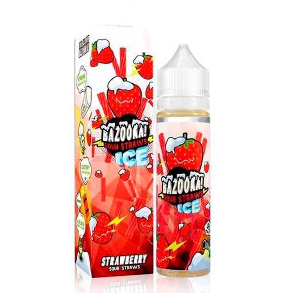 Essência para Vaper Bazooka Sour Straws Ice Strawberry 60ML