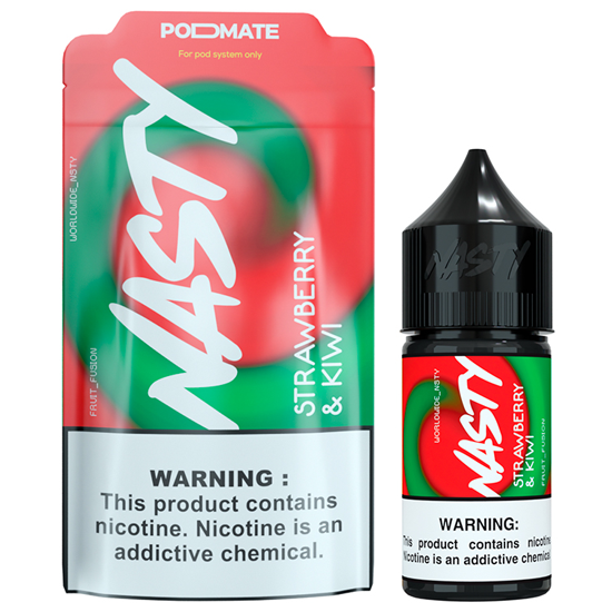 Essência para Vaper Nasty Juice PodMate Salt Strawberry & Kiwi 30ML