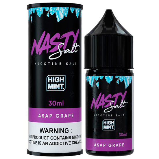 Essência para Vaper Nasty Juice Salt Asap Grape High Mint 30ML