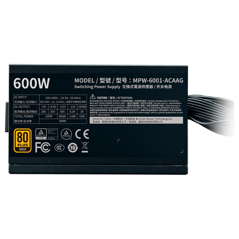 Fonte Cooler Master ATX G600 Gold 80 Plus Gold 600W foto 2