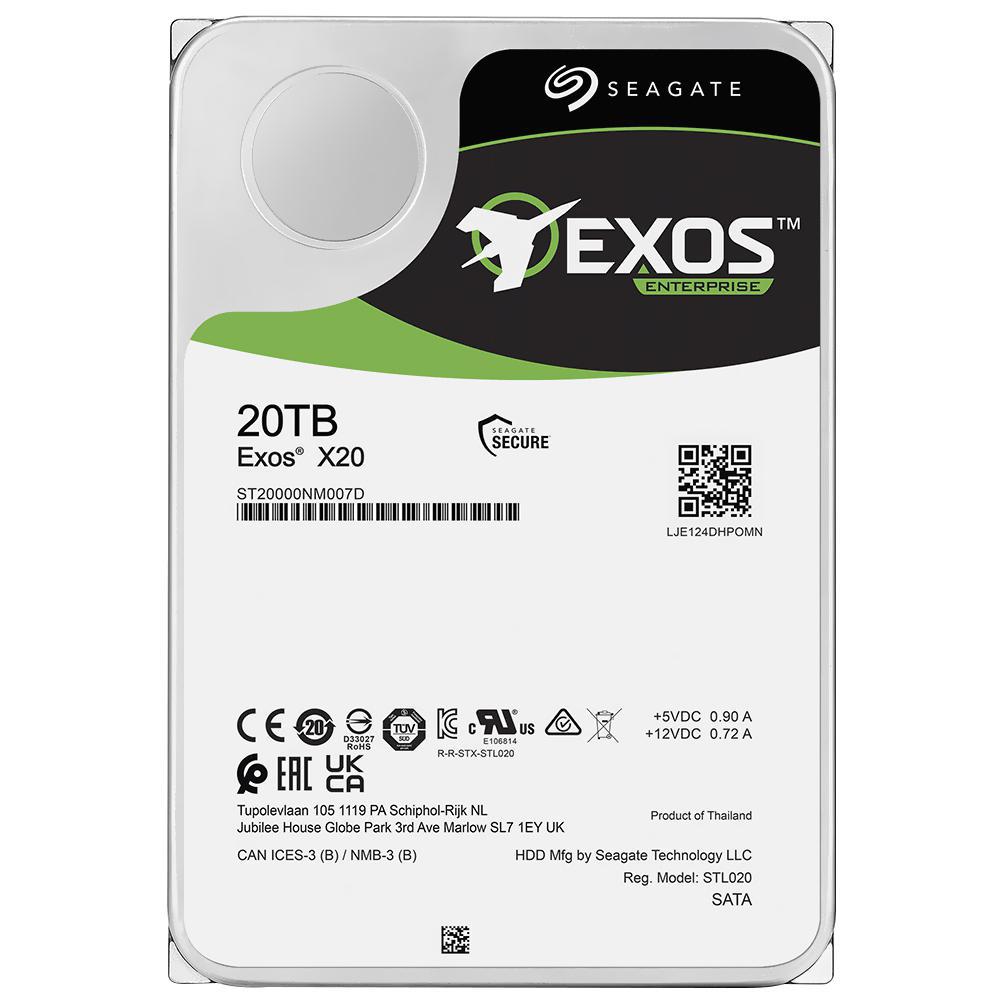HD Seagate Exos X20 Enterprise ST20000NM007D 20TB 3.5" 7200RPM 256MB foto principal