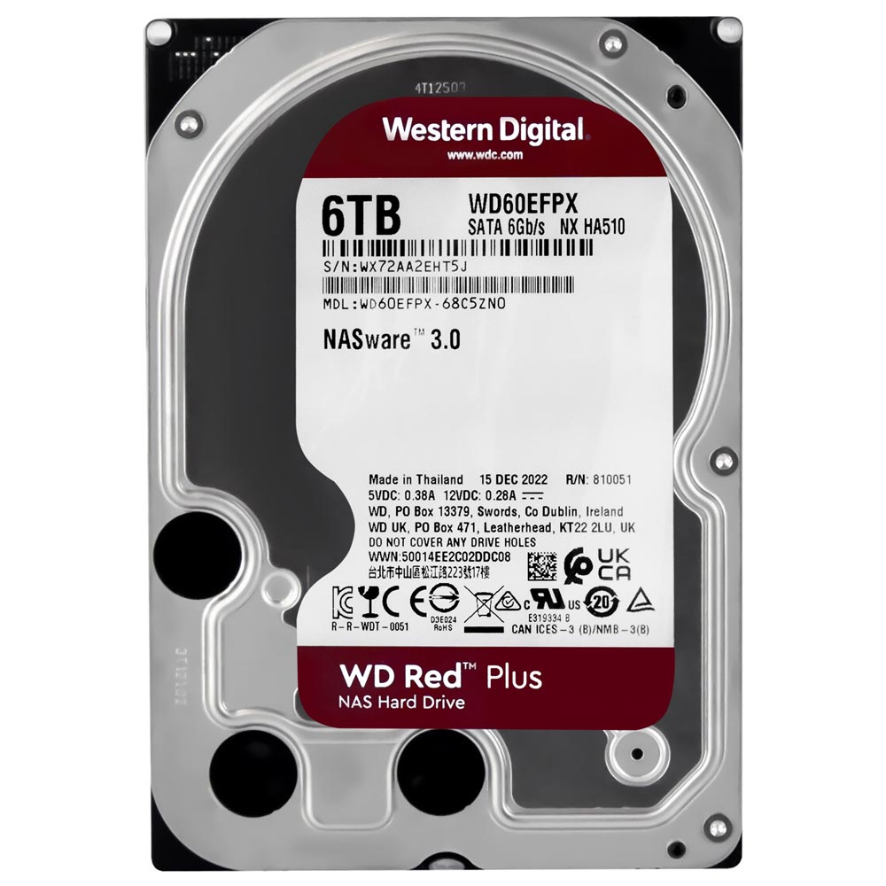 HD Western Digital Red Plus NAS WD60EFPX 6TB 3.5" 5400RPM 256MB