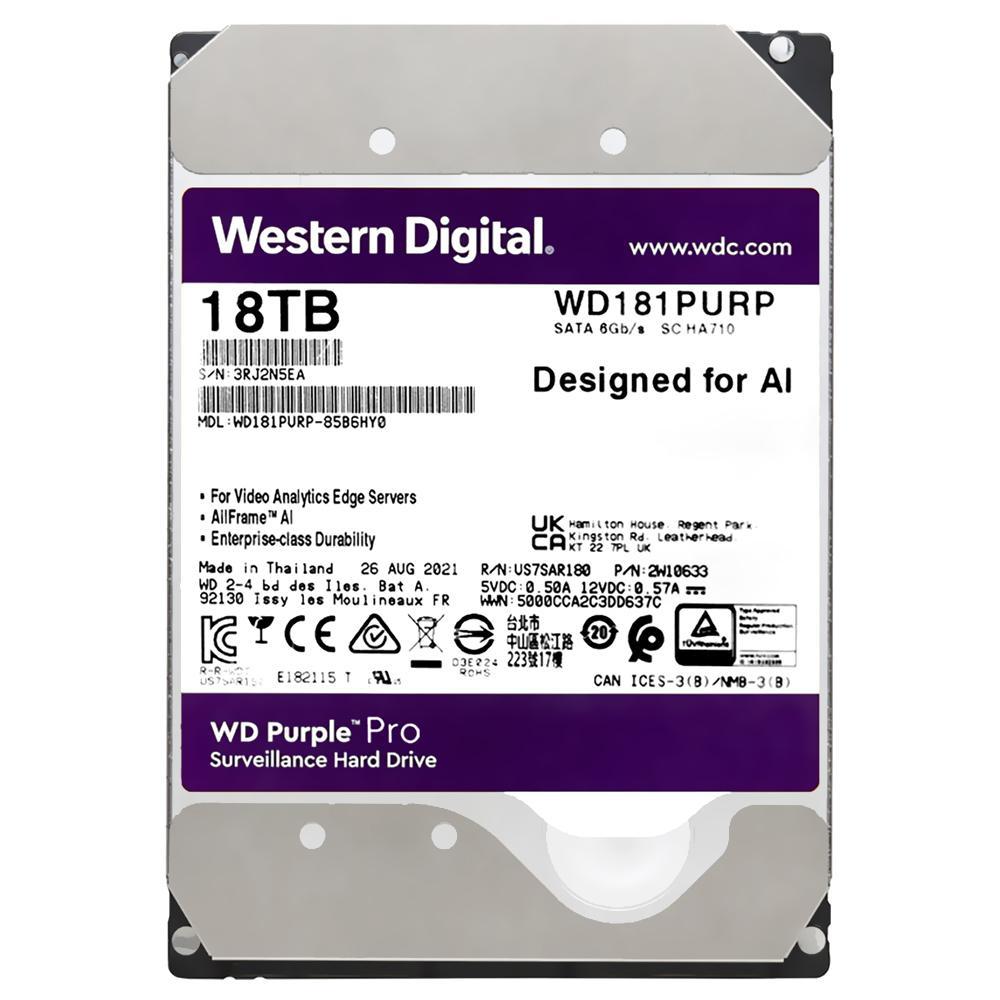 HD Western Digital WD Purple Pro WD181PURP 18TB 3.5" 7200RPM 512MB foto principal